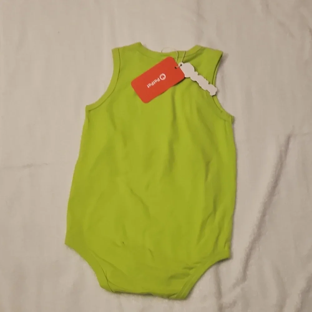 PatPat‎ Sleeveless Graphic Cotton Bodysuit 18-24M Green White Love